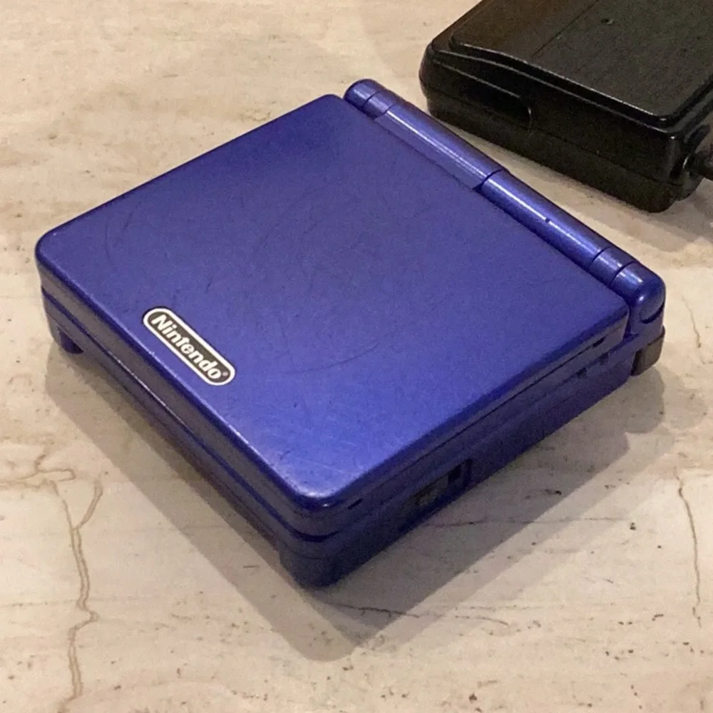 Gameboy Advance SP Console ASG-001 Nintendo GBA Game Boy Cobalt Blue Charger